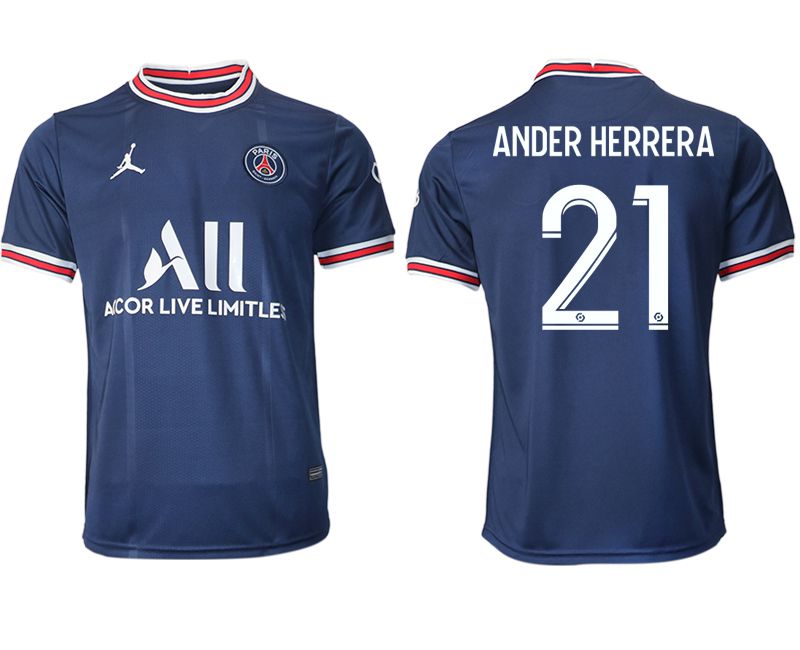 Men 2021-2022 Club Paris St German home aaa version blue #21 Soccer Jersey